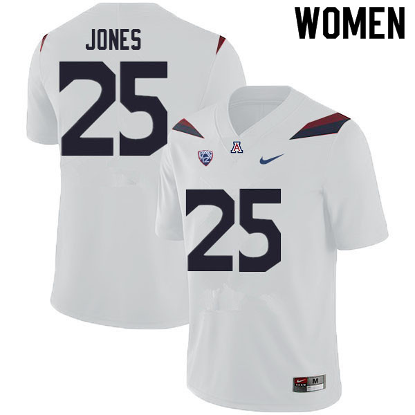 Women #25 Valen Jones Arizona Wildcats College Football Jerseys Sale-White - Click Image to Close